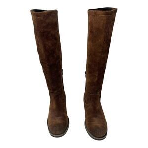 Franco Sarto Brown Suede Boots Leather Upper Size 6.5